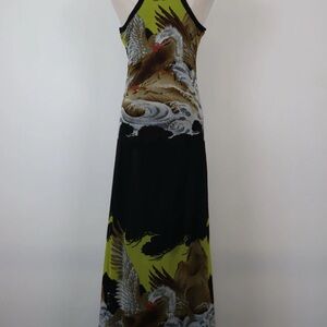 Jean Paul Gaultier Black and Olive Backless Dress